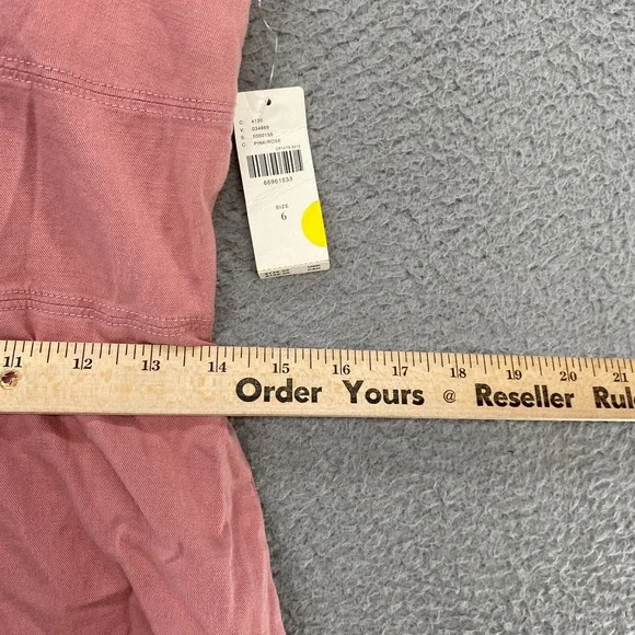 Anthropologie Dress Womens 6 Open Back Utility Pink Mini Tie Back Cap Sleeve - Picture 7 of 16